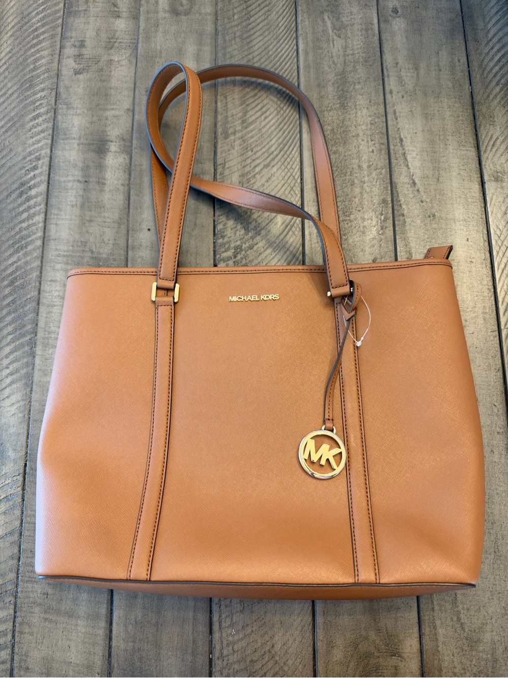 NWT MK SADY LUGGAGE MEDIUM NS TZ TOTE LEATHER